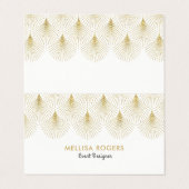 金ゴールドアールデコ幾何学模様 名刺 (外部フラット)