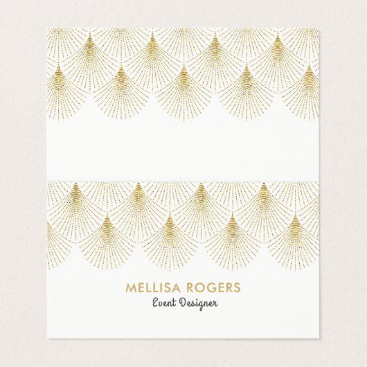 金ゴールドアールデコ幾何学模様 名刺 (外部フラット)