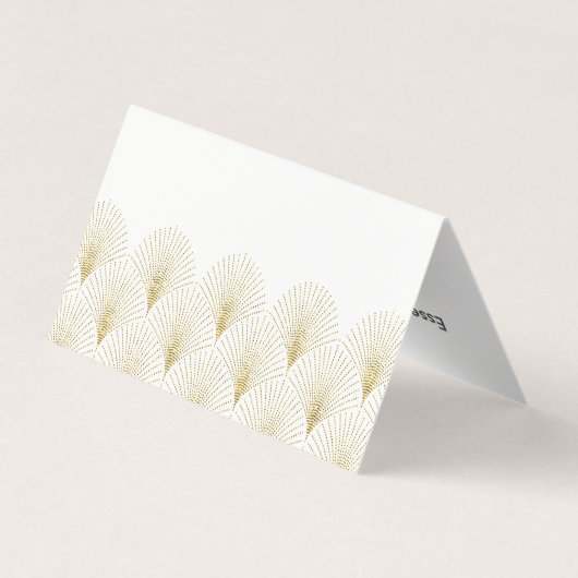 金ゴールドアールデコ幾何学模様 名刺 (裏面)