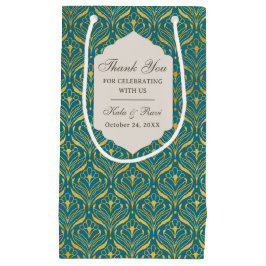 金ゴールドアールデコ結婚のギフト特典抱き枕 スモールペーパーバッグ