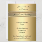 金ゴールドアールデコ誕生日パーティーの招待金ゴールド 招待状 (裏面)