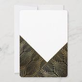 金ゴールドアールデコ1920年代 |誕生日パーティー招待状 招待状 (裏面)