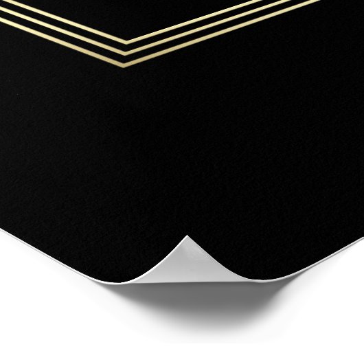 金ゴールドアールデコ20sプラグ結婚を抜いた式サイン ポスター (角)