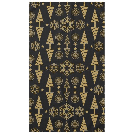 金ゴールドアールヌーボークリスマス装飾 テーブルクロス (正面)