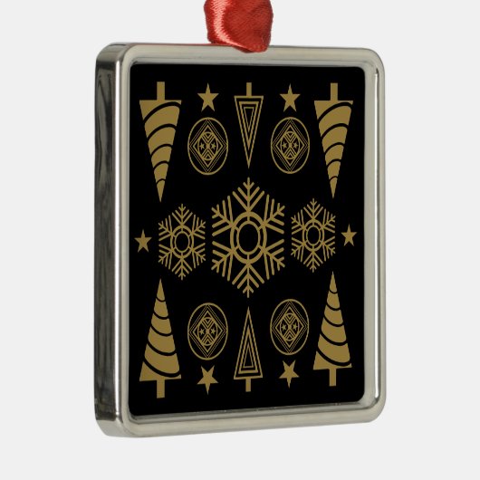 金ゴールドアールヌーボークリスマス装飾 メタルオーナメント (右)