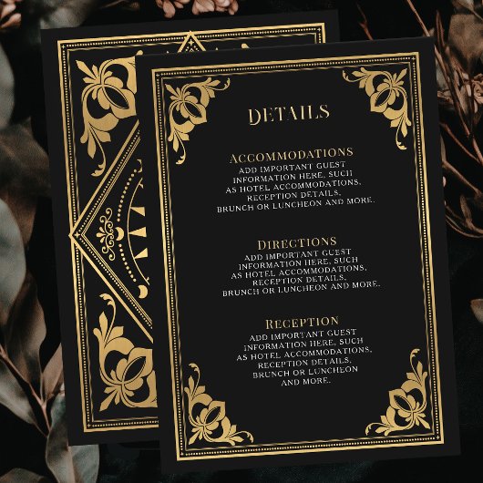 金ゴールドアールヌーボータロットゴシッ結婚ク詳細 エンクロージャーカード