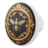 金ゴールドアールヌーボーミツバチのセラミックノブ セラミックノブ (右)