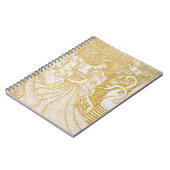 金ゴールドアールヌーボーヴィンテージ女性スケッチヴィンテージAes ノートブック (左側)