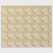 金ゴールドアールヌーボーヴィンテージ女性スケッチヴィンテージAes ラッピングペーパー (フラット)