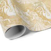 金ゴールドアールヌーボーヴィンテージ女性スケッチヴィンテージAes ラッピングペーパー (ロールコーナー)