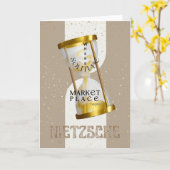 金ゴールドアールヌーボー内向哲学引用文 カード (黄色い花)