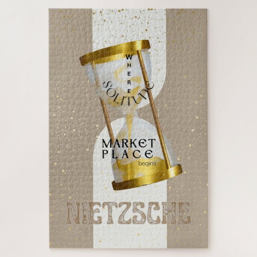 金ゴールドアールヌーボー内向哲学引用文 ジグソーパズル (縦)