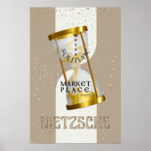 金ゴールドアールヌーボー内向哲学引用文 ポスター (正面)