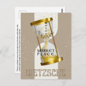 金ゴールドアールヌーボー内向哲学引用文 ポストカード (正面/裏面)