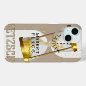 金ゴールドアールヌーボー内向哲学引用文 Case-Mate iPhoneケース (裏面 (横))