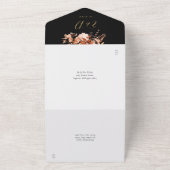 金ゴールドア素朴ルム秋秋結婚フローラ オールインワン招待状 (外側)