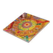 金ゴールドイエローオレンジサークルカラフルモザイクアート タイル (側面)