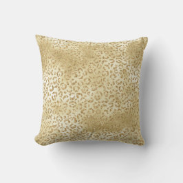 金ゴールドイエローグラデーショングリッターヒョウ クッション