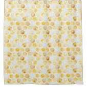 金ゴールドイエローハニカム シャワーカーテン (正面)