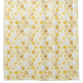金ゴールドイエローハニカム シャワーカーテン