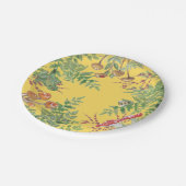 金ゴールドイエローフォレストカエル蜂のピクニッ素朴ク ペーパープレート (アングル)