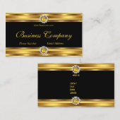 金ゴールドイエローブラックダイヤモンドジュエルエレガントクラス 名刺 (正面/裏面)
