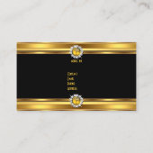 金ゴールドイエローブラックダイヤモンドジュエルエレガントクラス 名刺 (裏面)