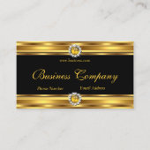 金ゴールドイエローブラックダイヤモンドジュエルエレガントクラス 名刺 (正面)