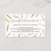 金ゴールドイエローホームベーカリーパティシエ 名刺 (裏面)