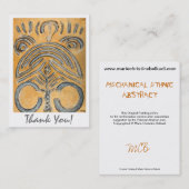 金ゴールドイエロー抽象芸術アーティストサンキューアートギャラリー 紹介カード (正面/裏面)