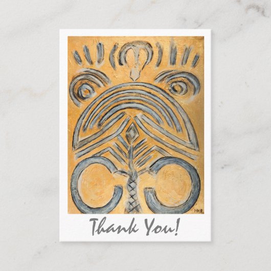 金ゴールドイエロー抽象芸術アーティストサンキューアートギャラリー 紹介カード (正面)