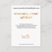 金ゴールドイエロー抽象芸術アーティストサンキューアートギャラリー 紹介カード (裏面)