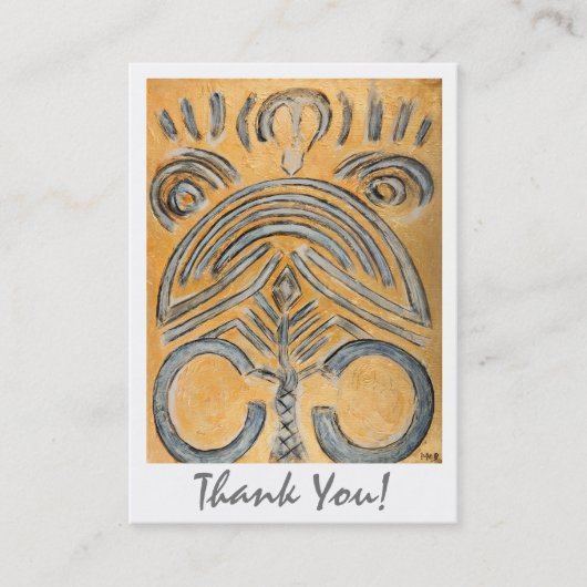 金ゴールドイエロー抽象芸術アーティストサンキューアートギャラリー 紹介カード (正面)