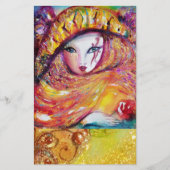 金ゴールドイエロー文房具におけるベネチアカーニバルマスク 便箋 (正面)