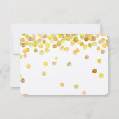 金ゴールドイエロー紙吹雪ドットRSVP 出欠カード (裏面)