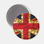 金ゴールドイギリス国旗ロンドン3D磁石 マグネット (正面/裏面)