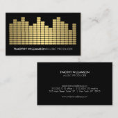 金ゴールドイコライザミュージシャン、DJ、バンドビジネスカード 名刺 (正面/裏面)