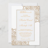 金ゴールドイスラム教結婚式招待状 招待状 (正面)