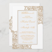 金ゴールドイスラム教結婚式招待状 招待状 (正面/裏面)
