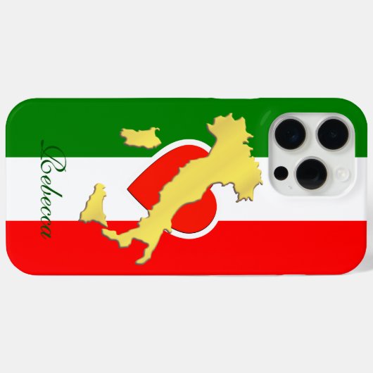 金ゴールドイタリモノグラムのア国イタリアン旗の電話番号 Case-Mate iPhoneケース (裏面 (横))