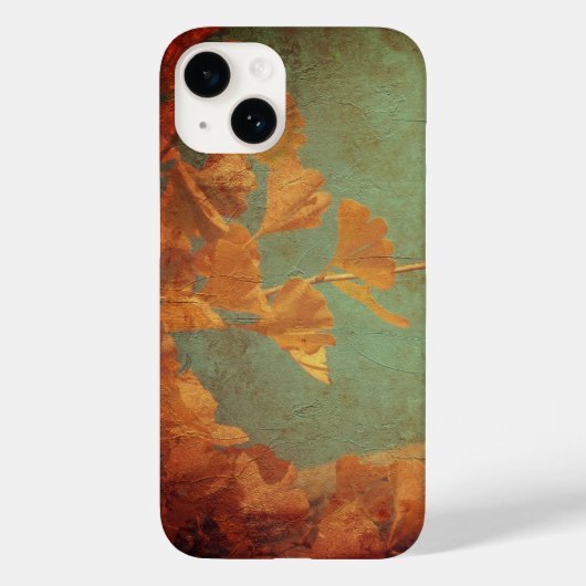 金ゴールドイチョウ樹林ヴィンテージ緑 Case-Mate iPhoneケース (裏面)