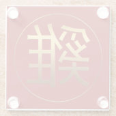 金ゴールドイデオグラムロ中国のスターイヤー〔占星術の〕十二宮図誕生日 ガラスコースター (裏面)