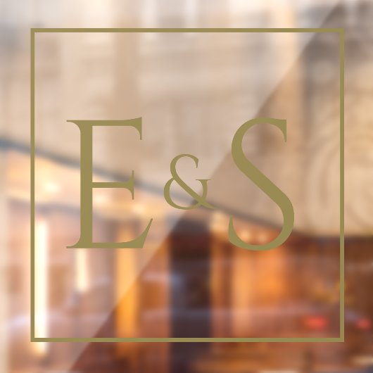 金ゴールドイニシャル結婚のウィンドウの固定 ウィンドウサイン (シート2)