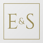 金ゴールドイニシャル結婚のウィンドウの固定 ウィンドウサイン (シート)