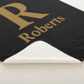 金ゴールドイニシャル/最初/ファミリ名(黒) シェルパブランケット (3/4)