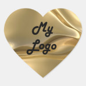 金ゴールドイメージビジネスロゴ ハートシール (正面)