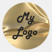 金ゴールドイメージビジネスロゴ ラウンドシール (正面)