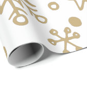 金ゴールドイラストレーションパターンクリスマス ラッピングペーパー (ロールコーナー)