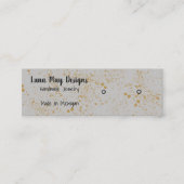 金ゴールドインクのスプラッタジュエリーディスプレイ名刺 スキニー名刺 (正面)