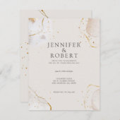 金ゴールドインク結婚式招待状 サンキューカード (正面/裏面)